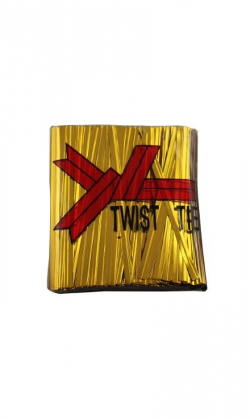 Twist-Verschluss gold glänzend 4mmx8cm Pack à 800 Stk.